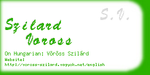 szilard voross business card
