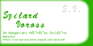 szilard voross business card